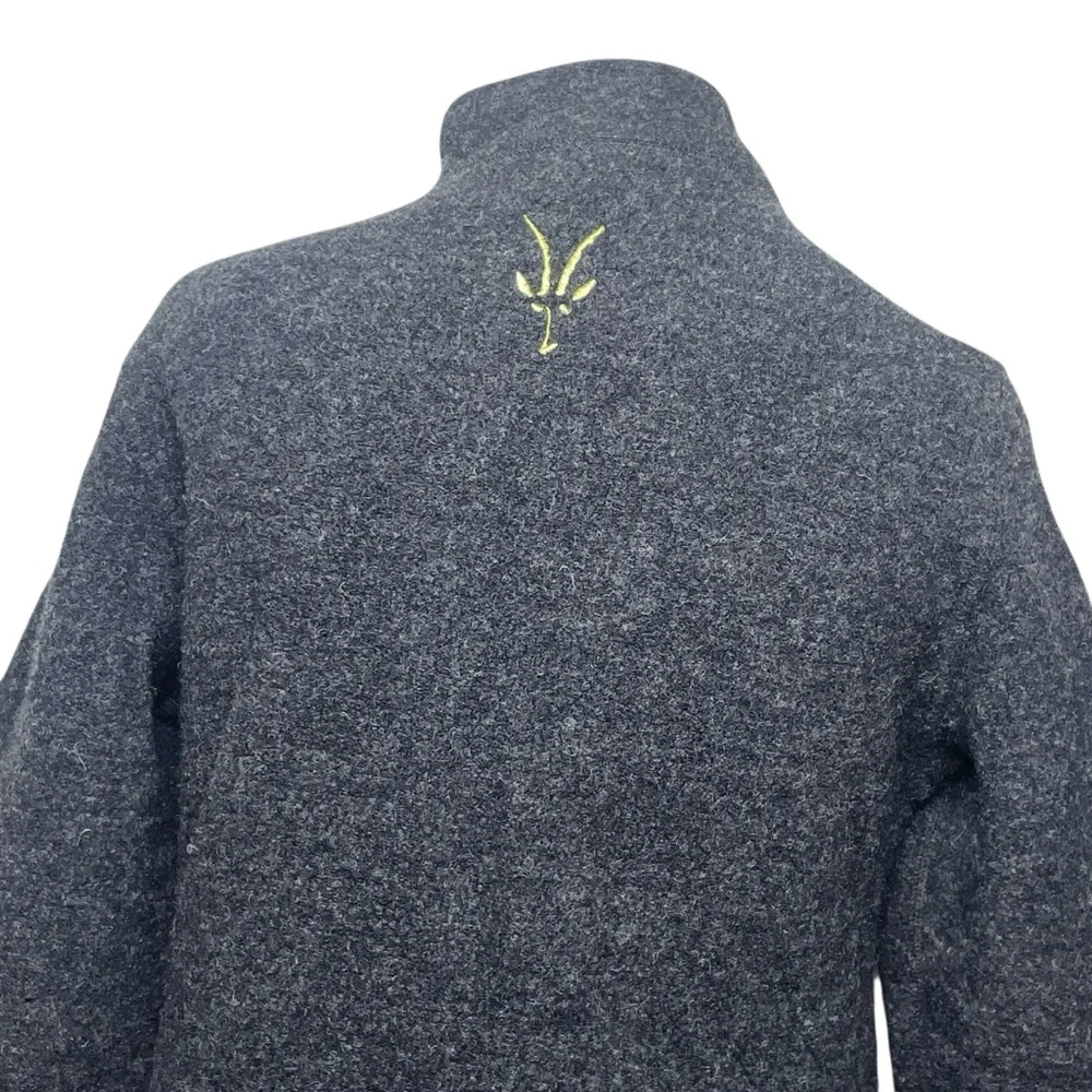 Ibex 100% Merino Wool Jacket Sweater Charcoal Gray Full Zip Fitted USA Made Med - Picture 11 of 16